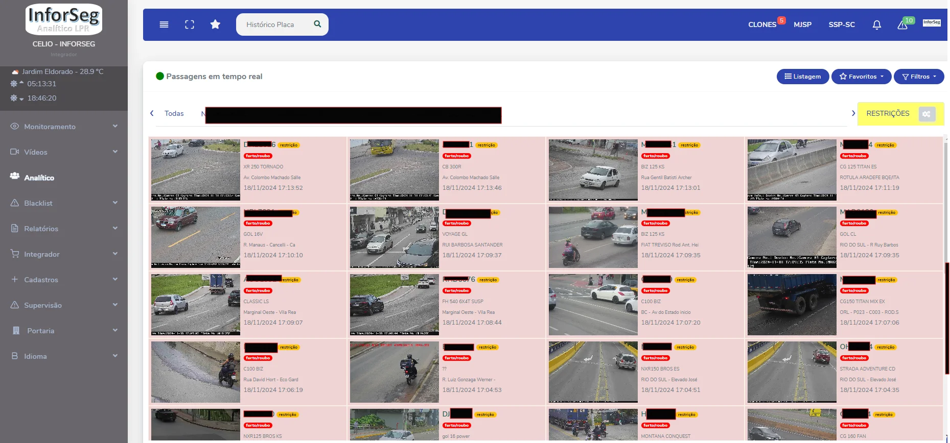 Plataforma INFORSEG - Análise em Tempo Real